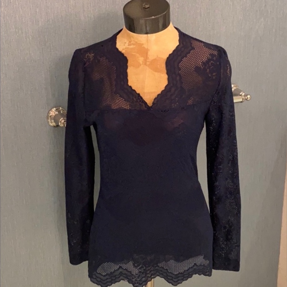 Miu Miu Dark Blue Lace Textile